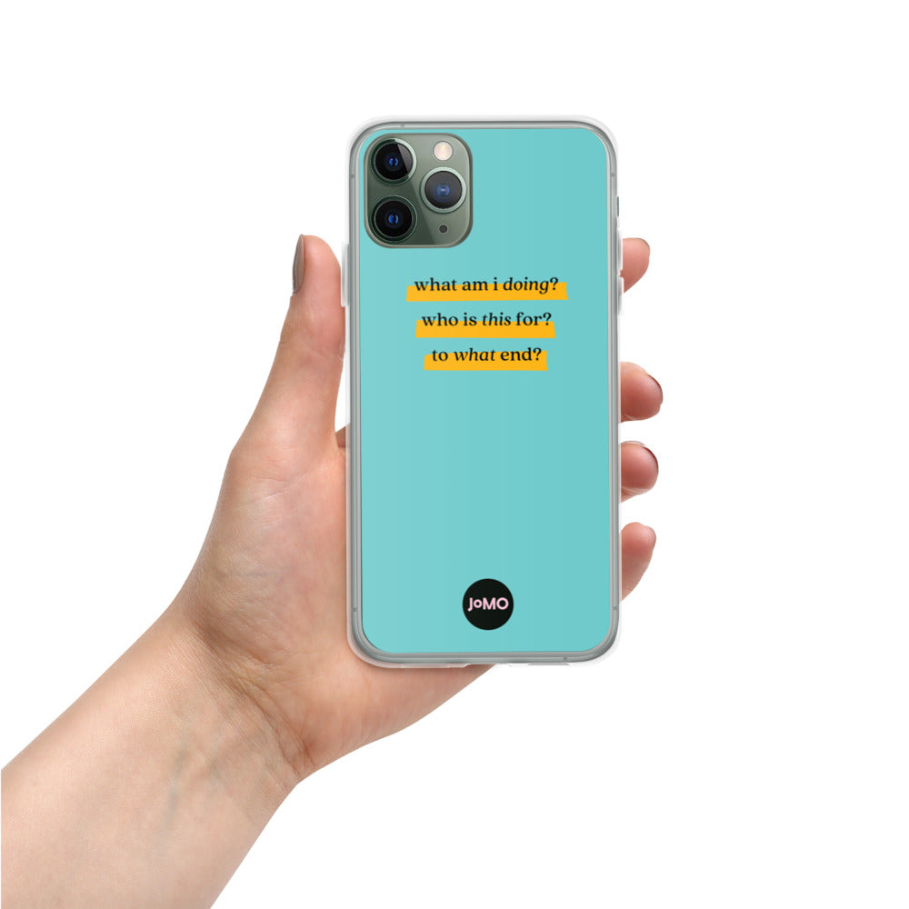 Blue JOMO iPhone Case