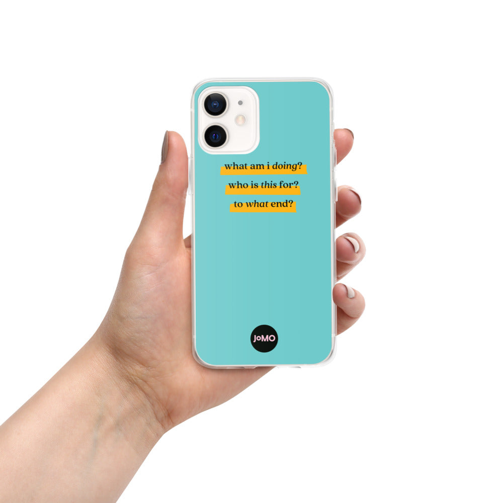 Blue JOMO iPhone Case