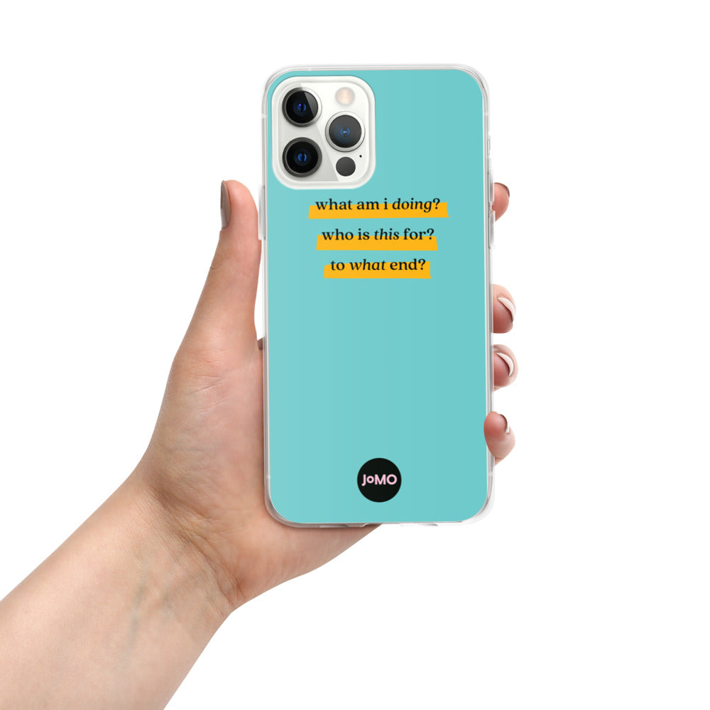 Blue JOMO iPhone Case