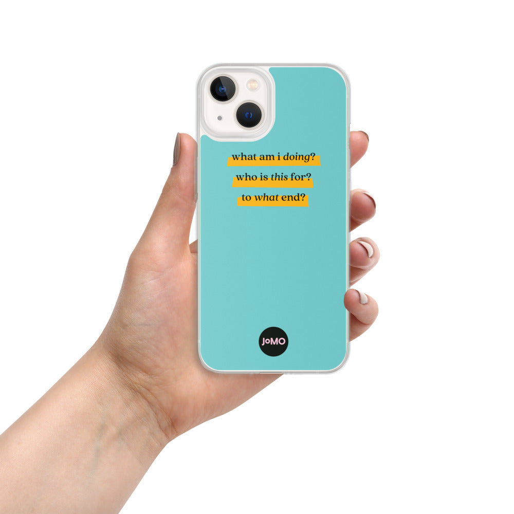 Blue JOMO iPhone Case