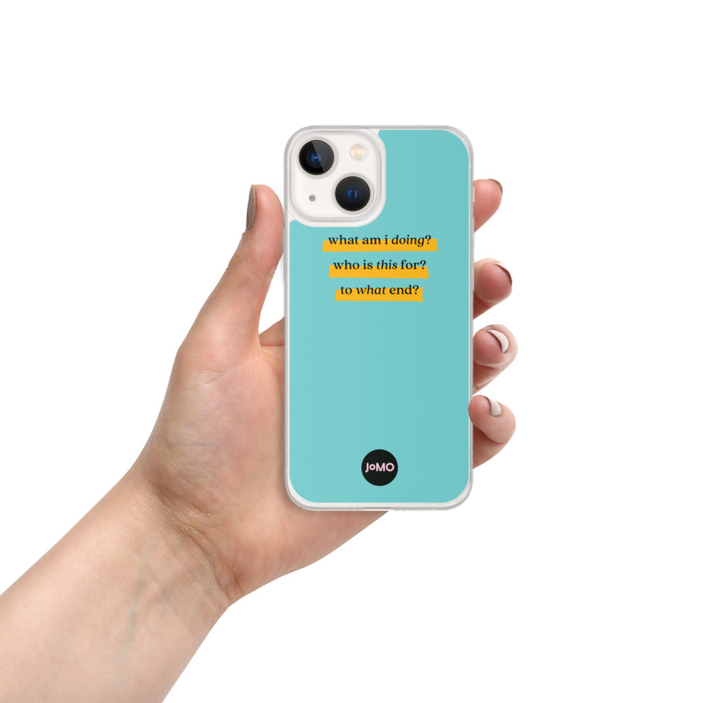 Blue JOMO iPhone Case