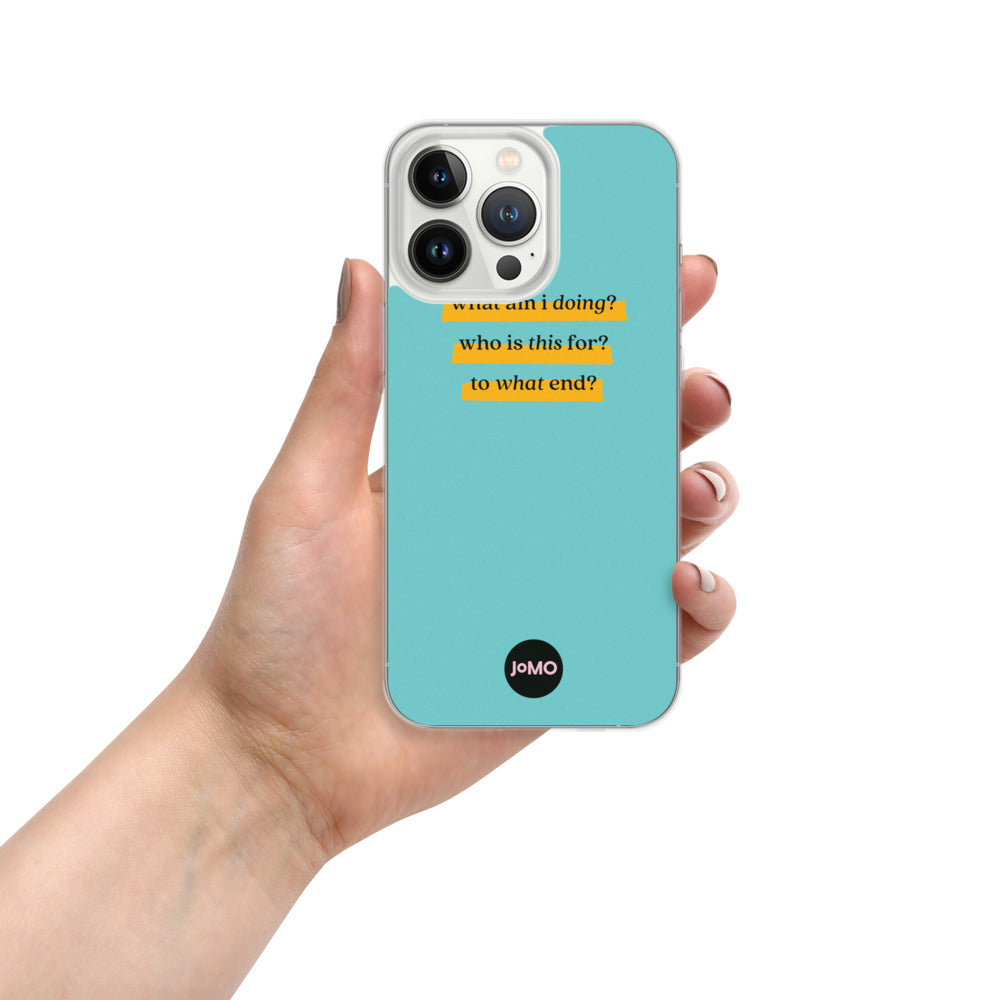 Blue JOMO iPhone Case