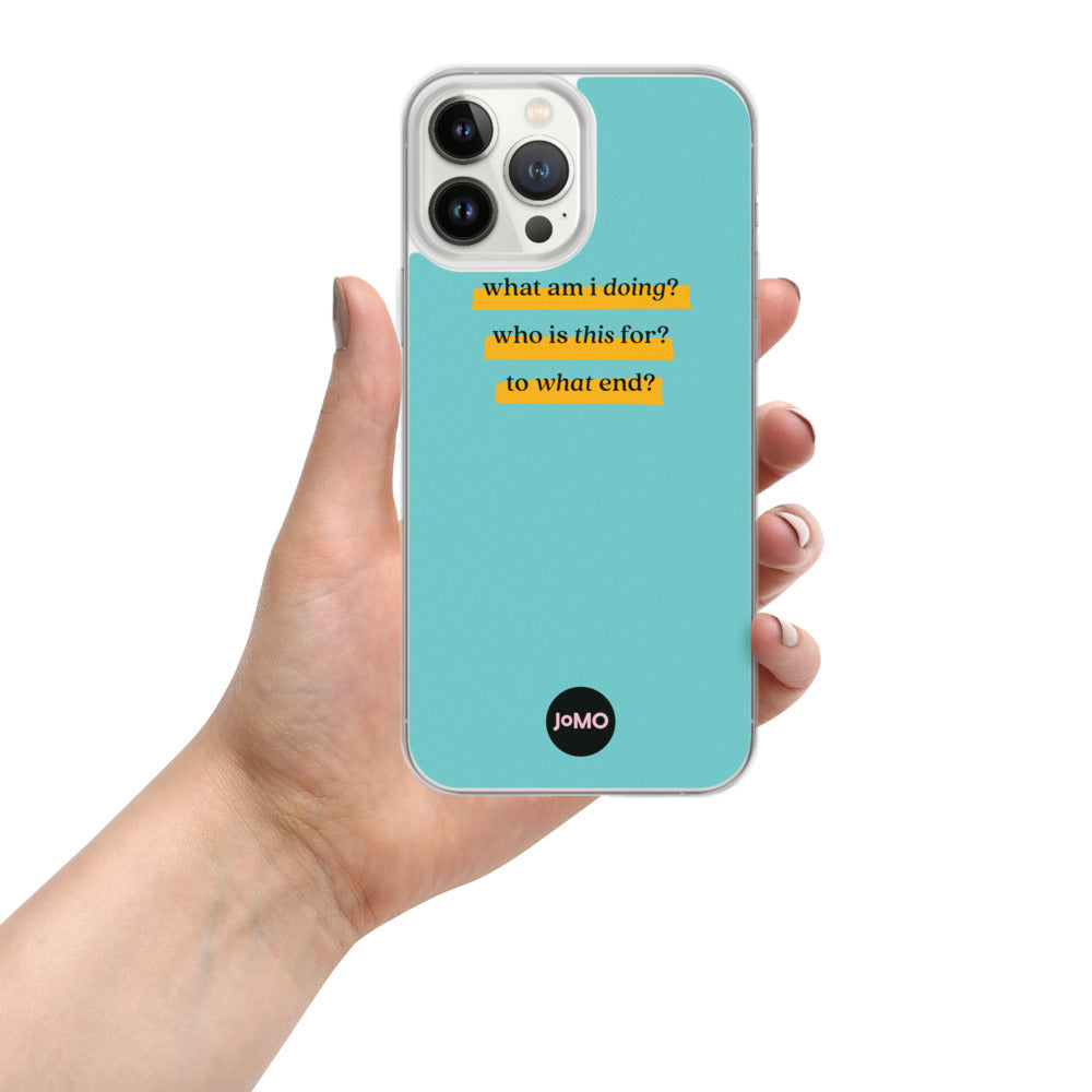 Blue JOMO iPhone Case