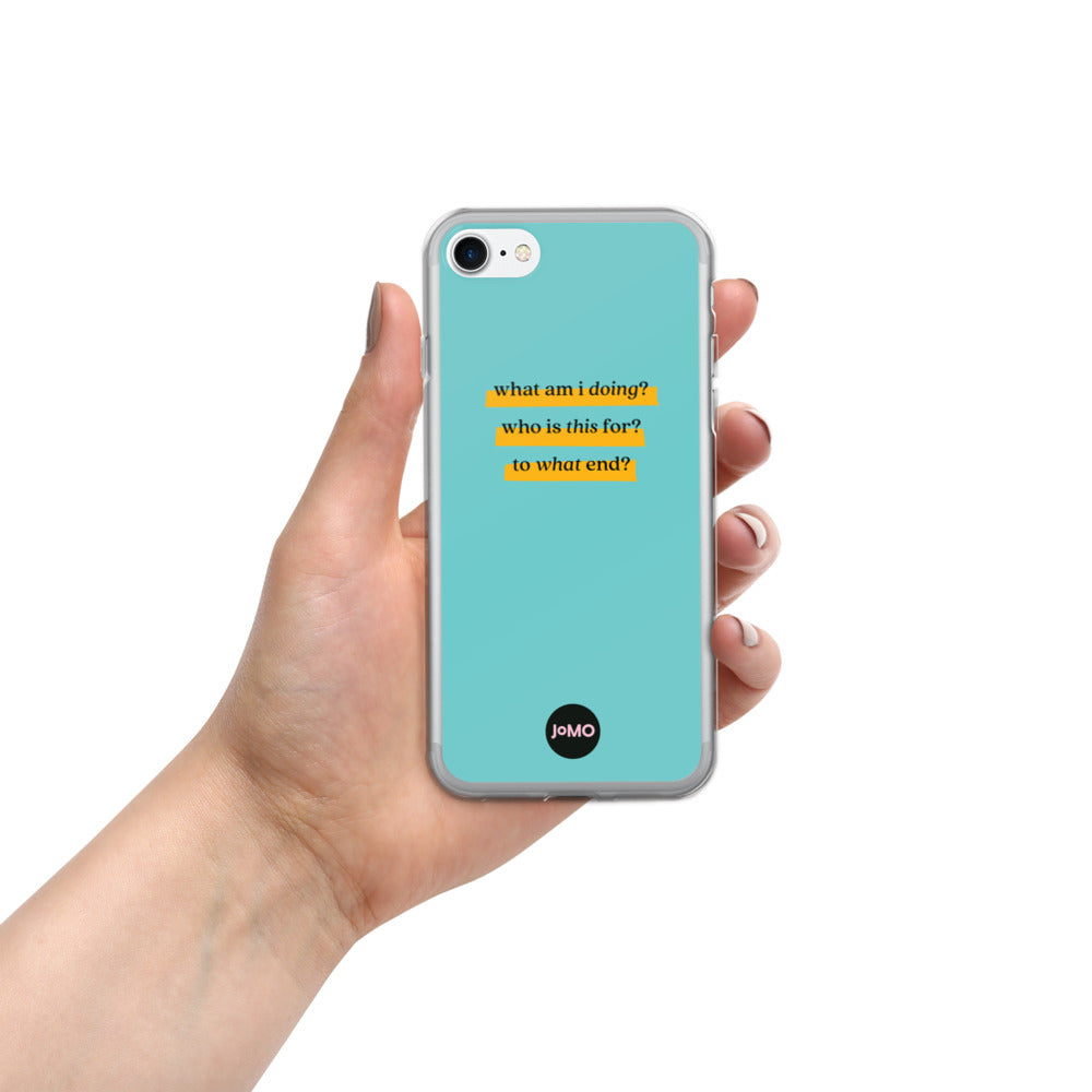 Blue JOMO iPhone Case