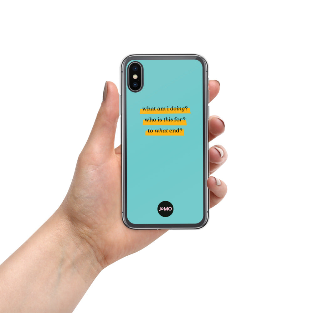 Blue JOMO iPhone Case