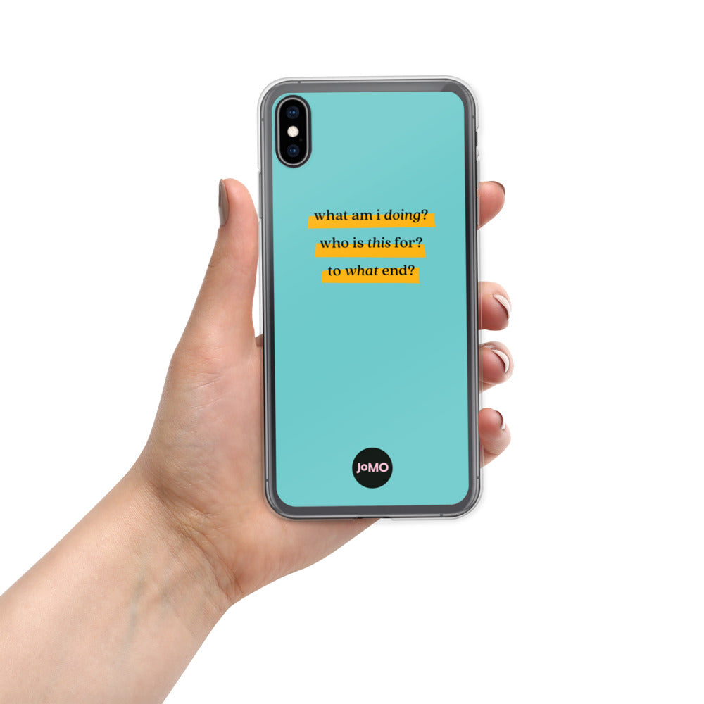 Blue JOMO iPhone Case