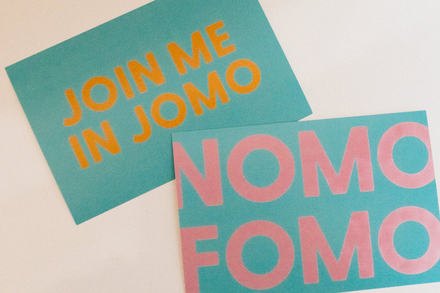 Join me in JOMO Postcard
